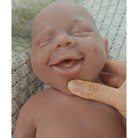 6.82lbs Full Body Platinum Silicone Reborn Baby Boy Doll 45cm Sleeping Newborn - Picture 2 of 16